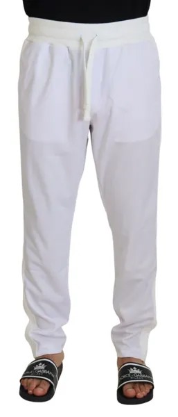 DOLCE - GABBANA Брюки из полиэстера, белые джоггеры с логотипом в виде короны IT48/W34/M Рекомендуемая розничная цена 750 долларов США