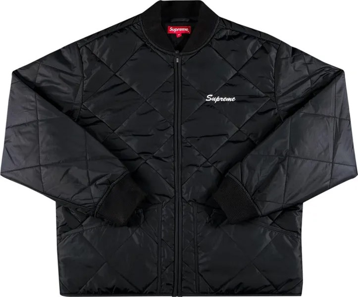 Куртка Supreme Quit Your Job Quilted Work Jacket 'Black', черный