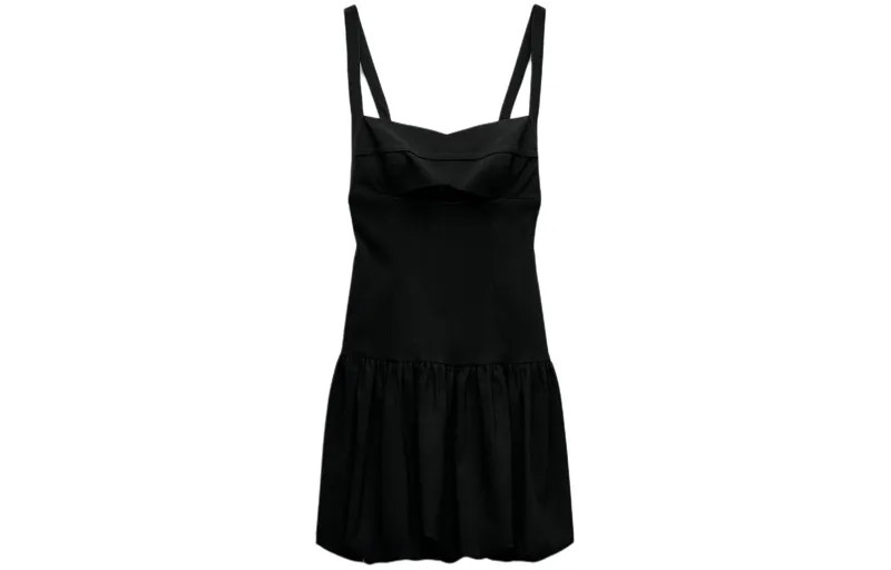 Платье-комбинация женское черное Zara