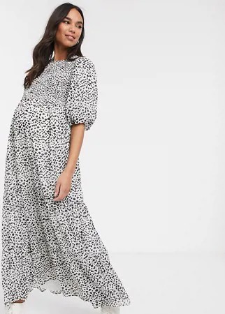 Платье макси в горошек ASOS DESIGN Maternity-Мульти