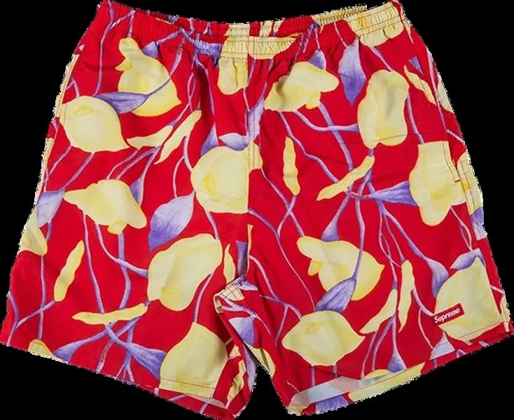 Шорты Supreme Nylon Water Short 'Red Floral', красный