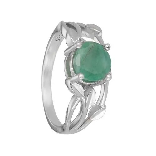 Кольцо Серена-Сильвер, серебро, 925 проба, корунд, размер 17, зеленый