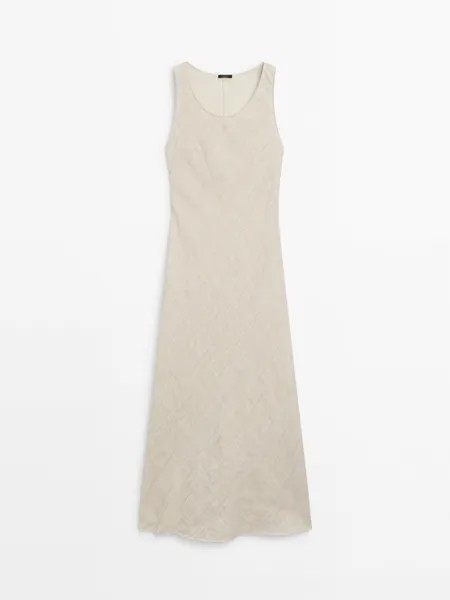 Платье Massimo Dutti Rustic, кремовый