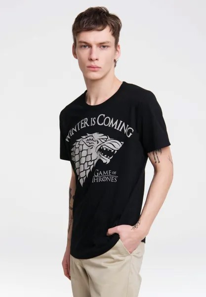 Футболка с принтом SCHATTENWOLF-PRINT LOGOSHIRT, цвет schwarz