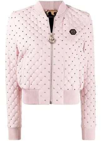 Philipp Plein куртка-бомбер с заклепками