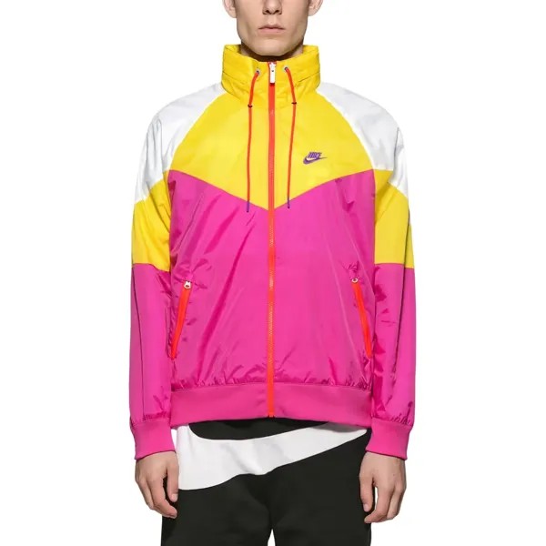 Спортивная куртка Nike Colorblock, желтый/розовый/белый