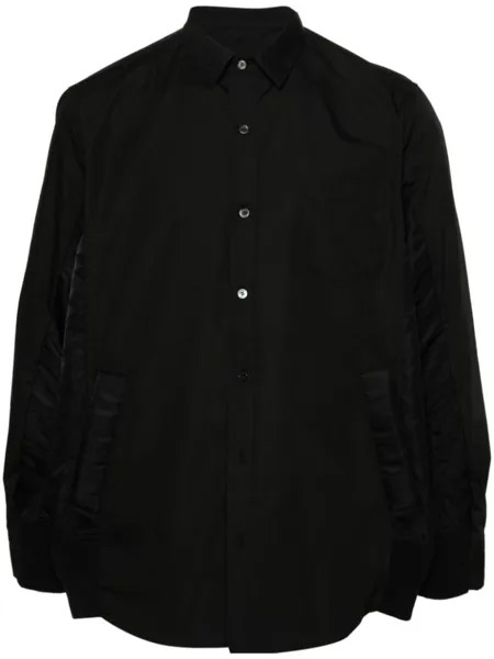 Sacai поплиновая рубашка с классическим воротником, черный