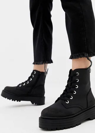 Черные ботинки на платформе New Look-Черный