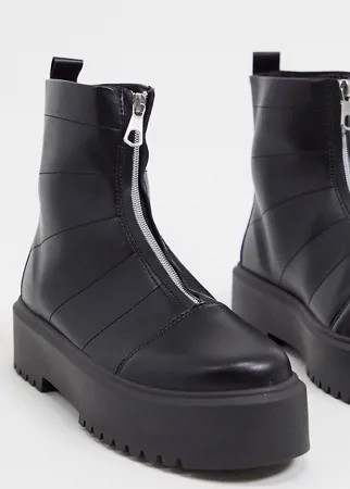 Ботинки на массивной подошве для широкой стопы ASOS DESIGN-Черный цвет