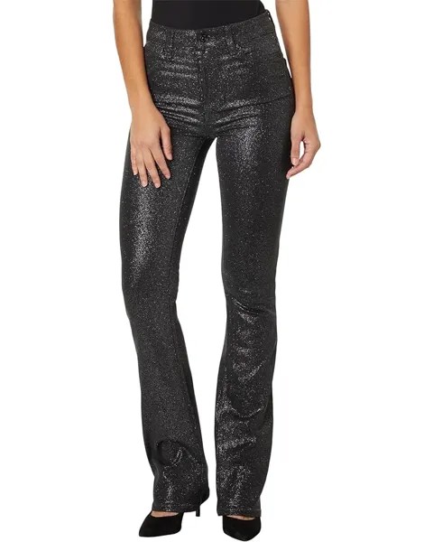 Джинсы Paige High-Rise Manhattan Boot in Black/Silver Glitter Luxe Coat, цвет Black/Silver Glitter Luxe Coat
