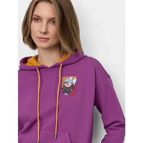 Худи JUST CLOTHES, размер 38, , малиновый