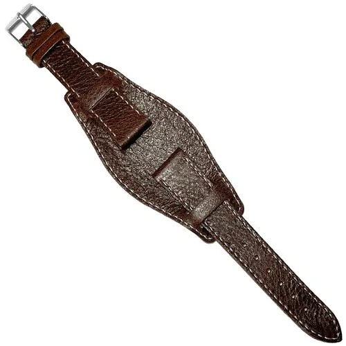 Ремешок 1802-01/0 НАП (кор) Druid Коричневый кожаный ремень напульсник 18 мм для часов наручных командирские из кожи натуральной