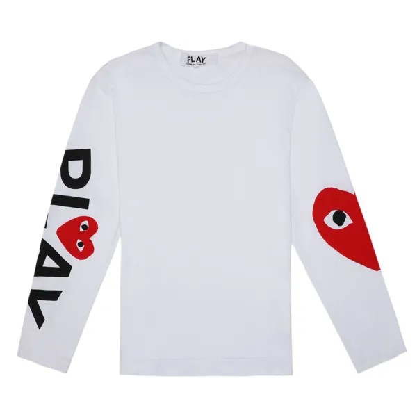 Рубашка Comme des Garçons PLAY Logo Long-Sleeve Shirt 'White', белый