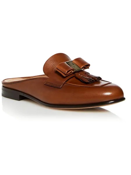 Женские сабо Onofria из искусственной кожи с кисточками Salvatore Ferragamo, коричневый