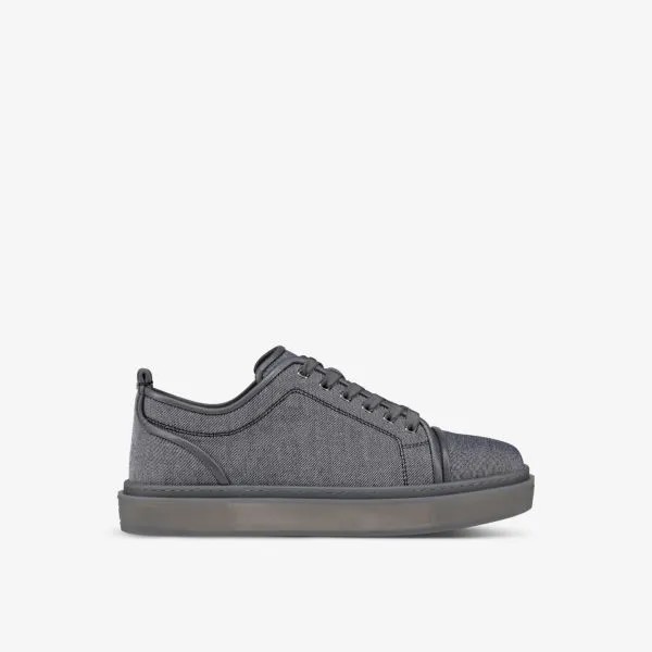 Adolon Junior кроссовки из смесовой ткани и замши с низким берцем Christian Louboutin, цвет smoky