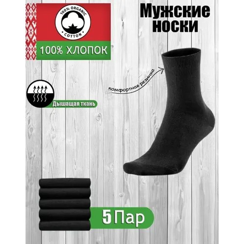 Носки Белорусские, 5 пар, размер 44-45, черный