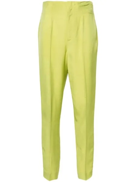 Брюки узкого кроя с завышенной талией Ralph Lauren Collection, зеленые
