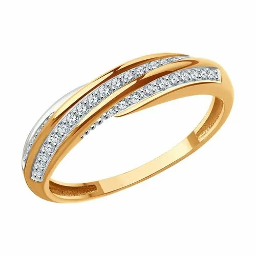 Кольцо Diamant, красное золото, 585 проба, фианит, размер 20