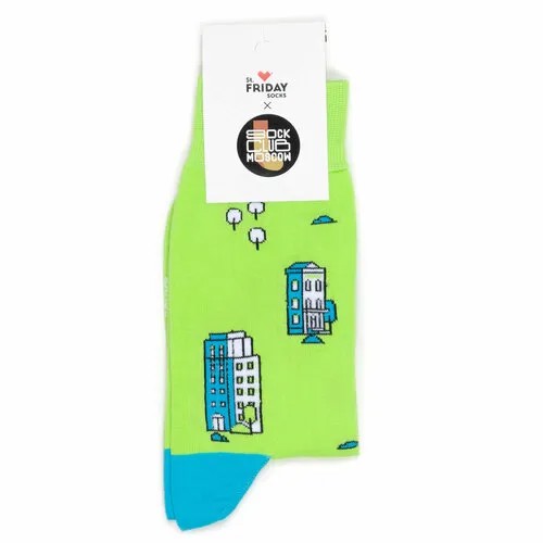 Носки St. Friday x Sock Club Moscow носки с рисунками Город будущего - Новостройки, размер 34-37