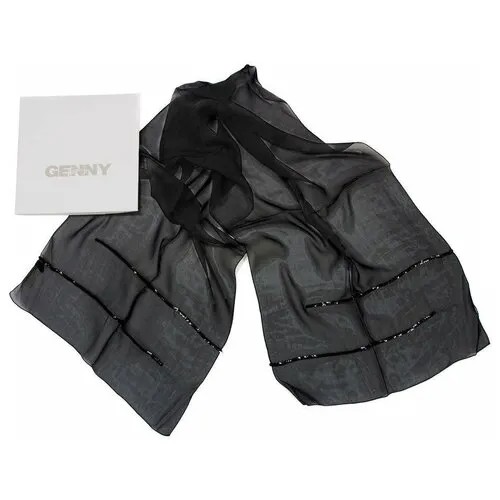 Нарядный черный шарф с пайетками Genny 820342