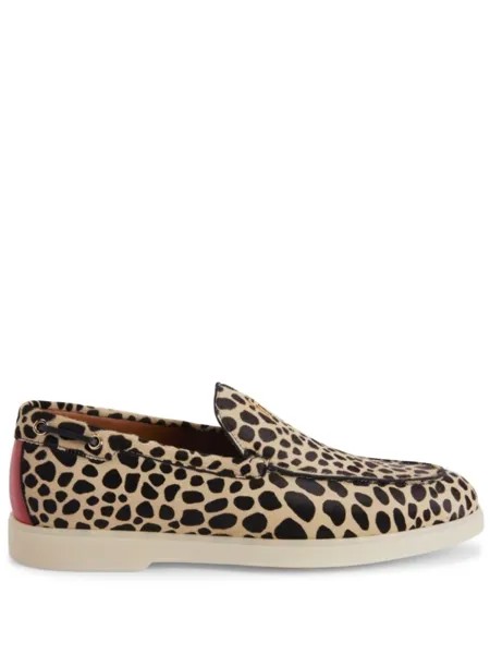 Giuseppe Zanotti лоферы The Maui с леопардовым принтом, нейтральный цвет