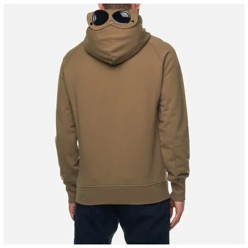 Мужская толстовка C.P. Company Goggle Hoodie Diagonal Raised Fleece коричневый, Размер L