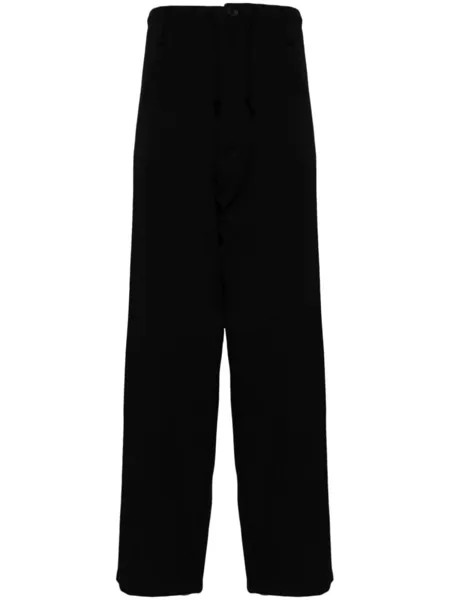 Yohji Yamamoto шерстяные брюки с низким шаговым швом, черный