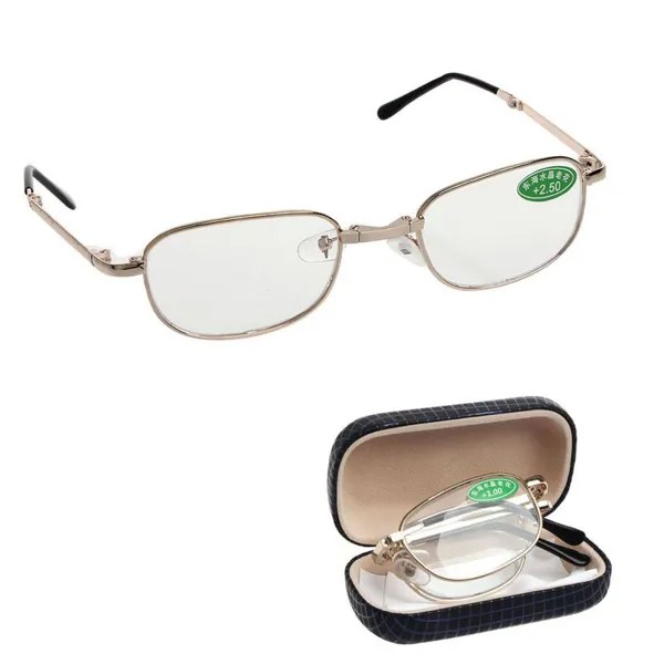 Складные металлические полнокадровые очки для чтения очки +1.00 до +4.00 1Set
