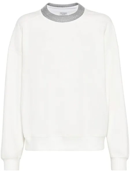 Brunello Cucinelli толстовка с декором Monili, белый