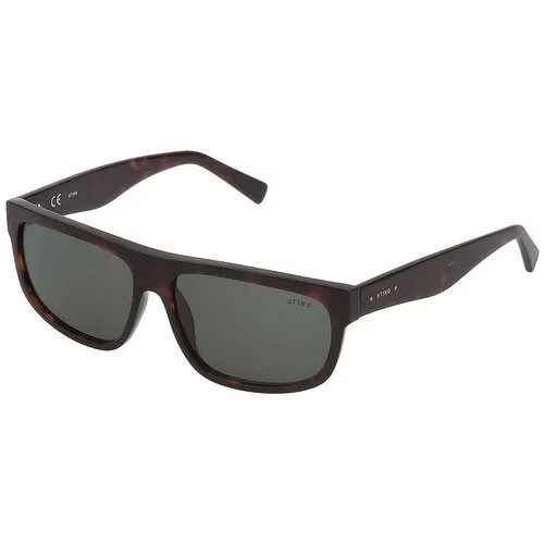 Солнцезащитные очки Sting , прямоугольные, оправа: пластик, для мужчин, коричневый