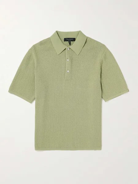 Рубашка поло вязания крючком Nolan RAG & BONE, зеленый