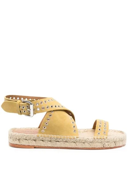 ISABEL MARANT studded leather espadrilles, желтый