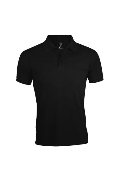 Однотонная рубашка-поло с короткими рукавами Prime Pique SOL'S, черный