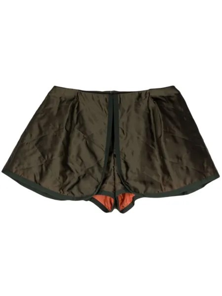 Sacai многослойные стеганые шорты, зеленый