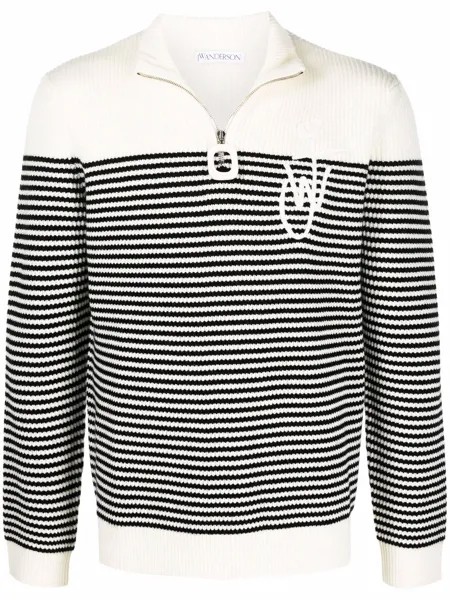 JW Anderson logo-embroidered striped jumper