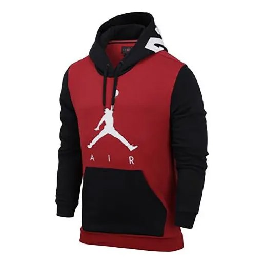 Толстовка Air Jordan Colorblock Printing Logo hooded Fleece Lined Sports Red, красный