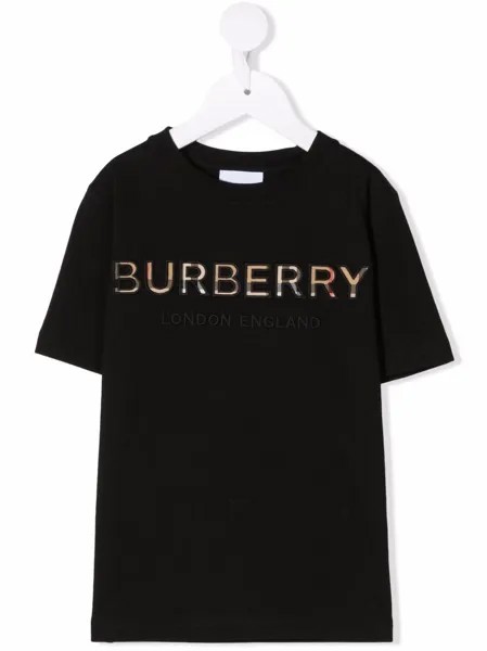 Burberry Kids футболка с вышитым логотипом