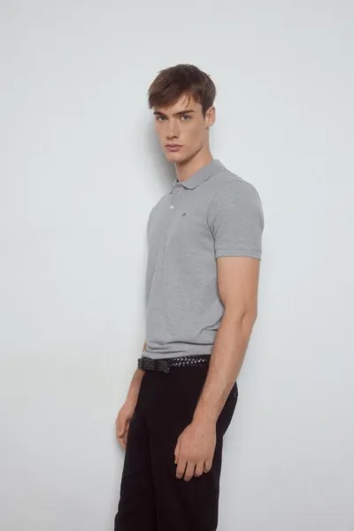 Базовая узкая футболка-поло Pedro del Hierro, серый