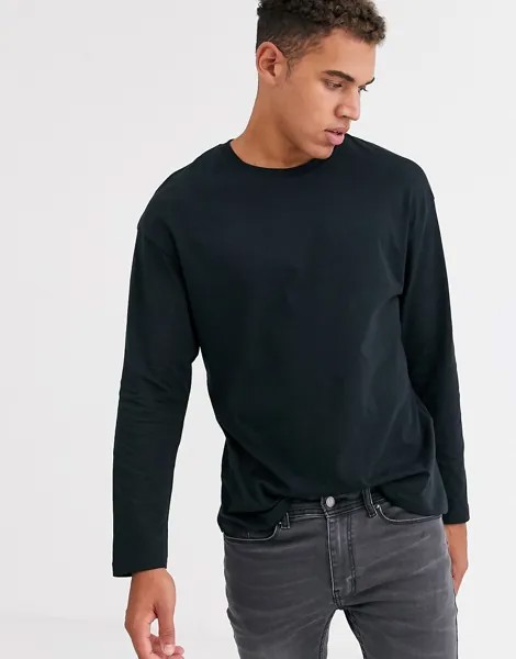Черный oversize-лонгслив Jack & Jones Originals