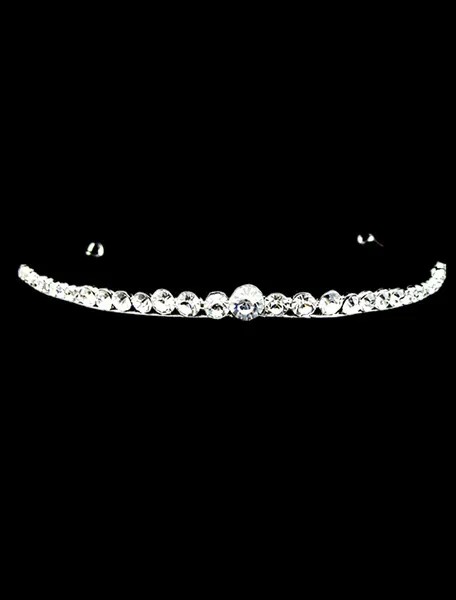 Milanoo Womens Fashion Metal Round Brilliant Rhinestone Tiara for Women