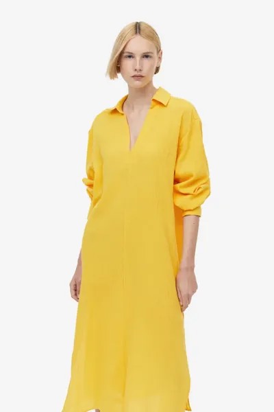 Платье с воротником H&M, желтый