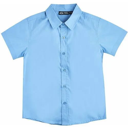 Школьная рубашка Daniele Patrici, свободный силуэт, на пуговицах, короткий рукав, размер 8-9, голубой