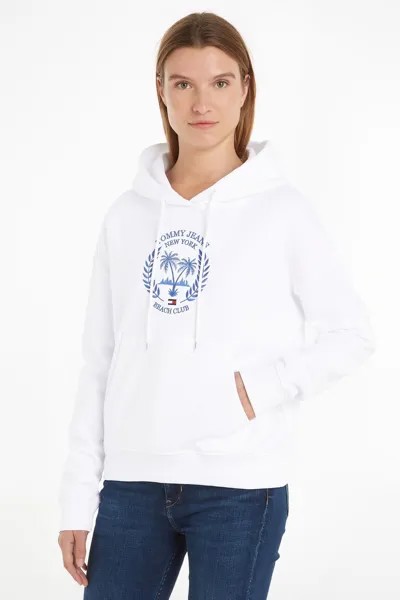Худи с пальмовым принтом Tommy Jeans, белый