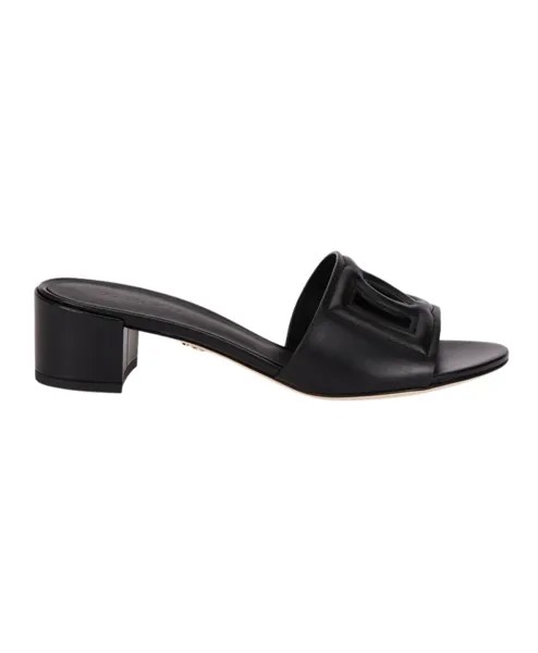 Мюли из телячьей кожи на каблуке 4 см Dolce & Gabbana, черный