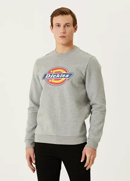 Серый свитшот с круглым вырезом и логотипом icon Dickies