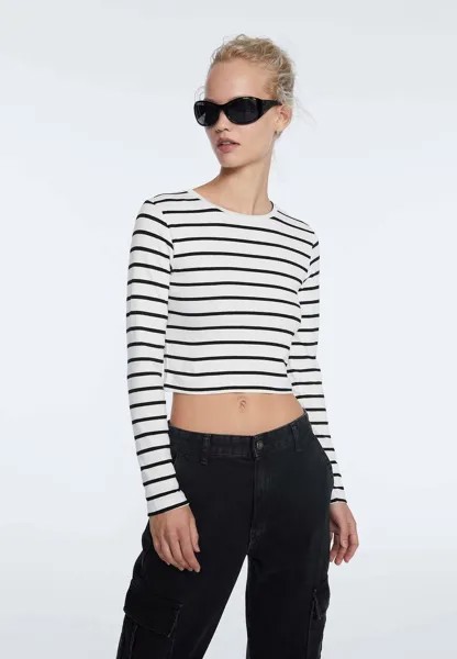 Рубашка с длинным рукавом Stradivarius, белый