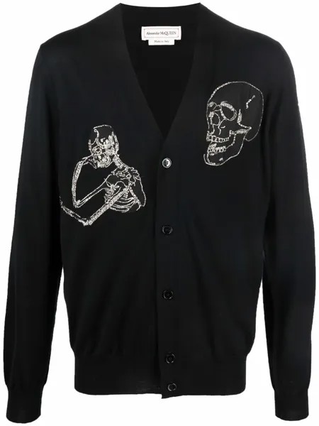 Alexander McQueen кардиган с нашивкой Skull
