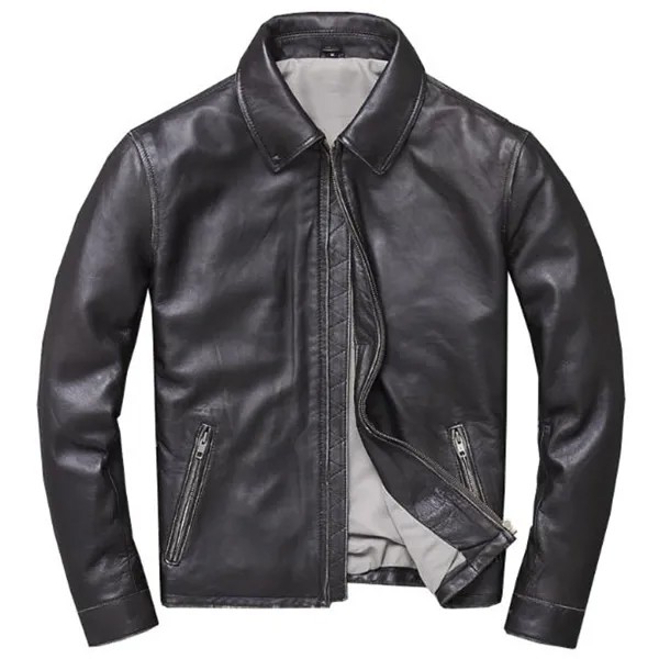 Настоящая коллекция 2023 года, европейская приталенная куртка, пальто большого размера 4XL, Мужская натуральная кожа, модель A924