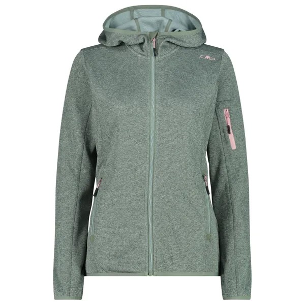 Флисовая жилетка Cmp Women's Fix Hood Knitted + Mesh, цвет Salvia/Jade