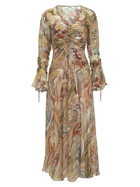 Шифоновое платье миди Diana Scenic Robert Graham, мультиколор